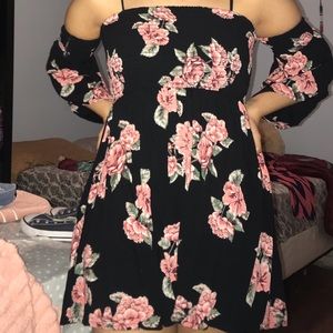 Short, off-the-shoulder dress